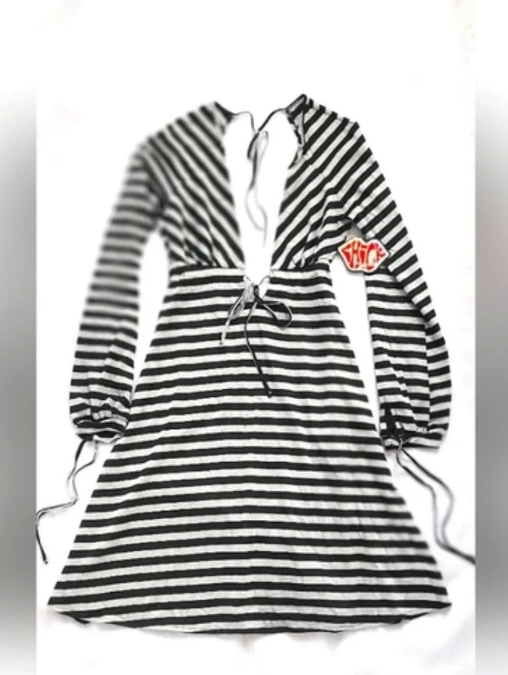NWT!Metallic Striped Chick by Nicky Hilton Beach Swim Cover-Up Mini Dress Medium